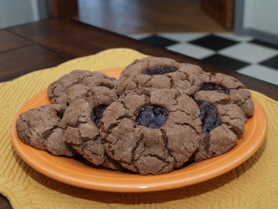 Peanut Butter Cookies with Blackberry Jam